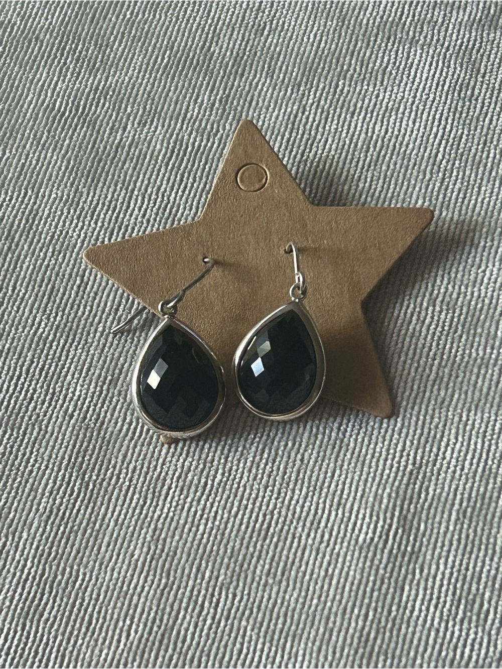 Black Teardrop Dangle Earrings - Elegant Women's Jewelry